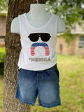 'Merica Mustache/Sunglasses Tank Top