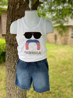 'Merica Mustache/Sunglasses Tank Top