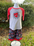 Spiderman Valentines Day Baseball Shirt