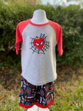 Spiderman Valentines Day Baseball Shirt